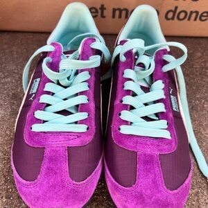 Puma Women's Purple and Teal Sneakers